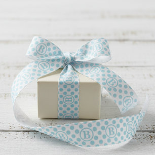 Pastellblaue Punkte 1,5 Grosgrain-Band Ripsband
