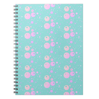 Pastellblaue rosa ästhetische Kreis-Punkt-Design Notizblock