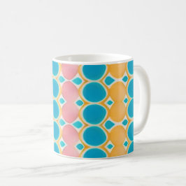 Pastellblaue, rosa und gelbe Kreise Kaffeetasse