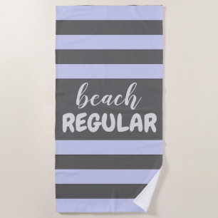 Pastellblaue Streifen - Benutzerdefinierter Textst Strandtuch