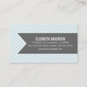Pastellblaue Streifen Visitenkarte