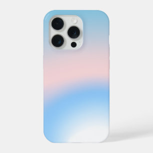 Pastellblaue und rosa radiale Verlaufsfarben iPhone 15 Pro Hülle