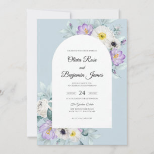 Pastellblaue Wasserfarbene Hochzeit Periwinkle Einladung