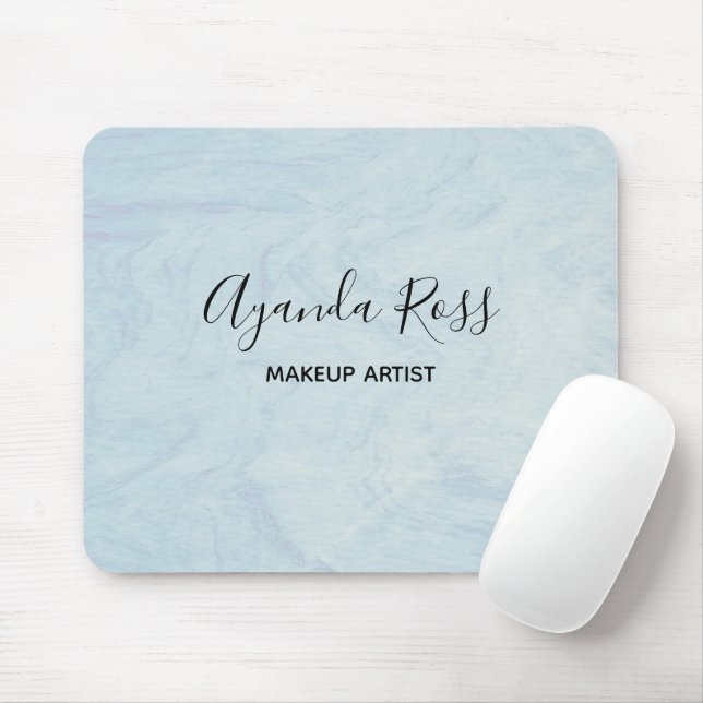 Pastellblaue Wasserfarbmarmor Mousepad (Mit Mouse)
