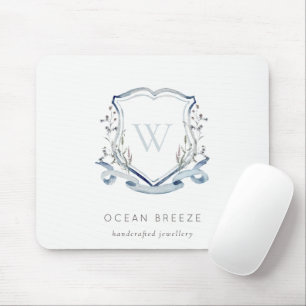 Pastellblaue Wildblume Wappen Mousepad