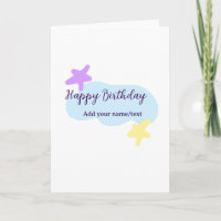 Pastellblaue Wolken Sterne lila Alles Gute zum Geb