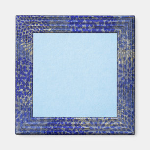 Pastellblauer Hintergrund, mittlerer blauer Rahmen Magnet