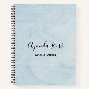 Pastellblauer Marmor Notizbuch