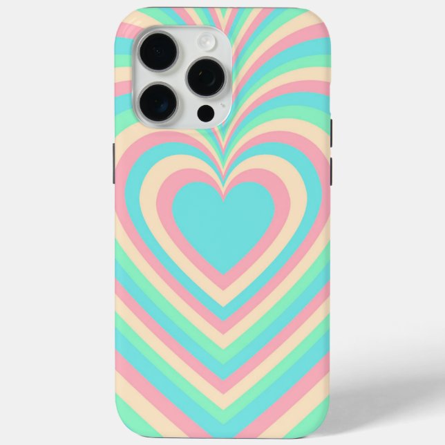 Pastellblauer Regenbogen Hypnotische Herz-Liebe Mu Case-Mate iPhone Hülle (Rückseite)