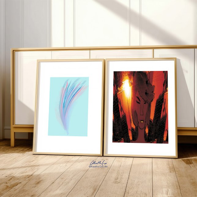 Pastellblauer Rosa Abstrakte Featherings Poster (Von Creator hochgeladen)