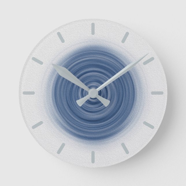 Pastellblauer Swirl Runde Wanduhr (Vorderseite)
