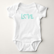 Pastellblaues Liebesherz-Babys Bodysuit