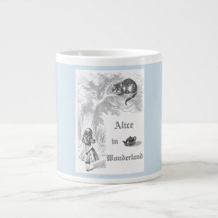 Pastellblaues Vintage-Alice-im-Wunderland Jumbo-Tasse