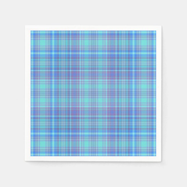 Pastellblaukariert Serviette (Vorderseite)