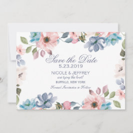 Pastellblaurosa Lila Hochzeit Sichern Sie das Datu Save The Date