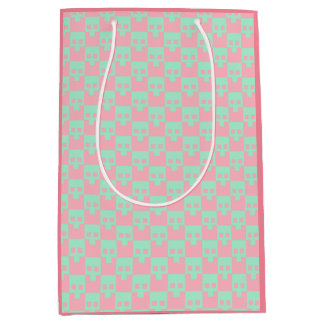 Pastellblöcke in Rosa und Minze Mittlere Geschenktüte