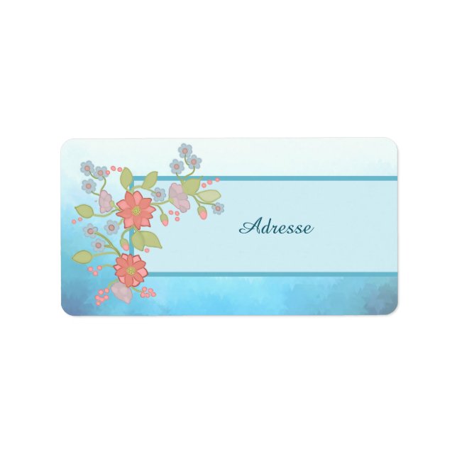Pastellblumen Adressaufkleber (Vorne)