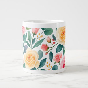 Pastellblumen Florales Design Sanftes Vintage Bota Jumbo-Tasse