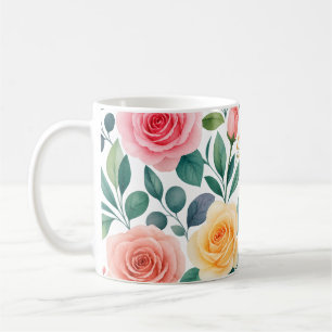 Pastellblumen Florales Design Sanftes Vintage Bota Kaffeetasse