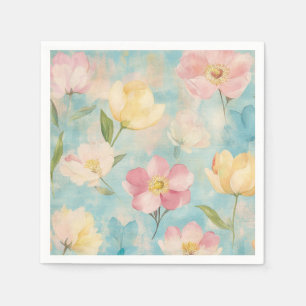 Pastellblumen. Gartenschönheit. Serviette