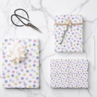 Pastellblumen Geschenkpapier Set