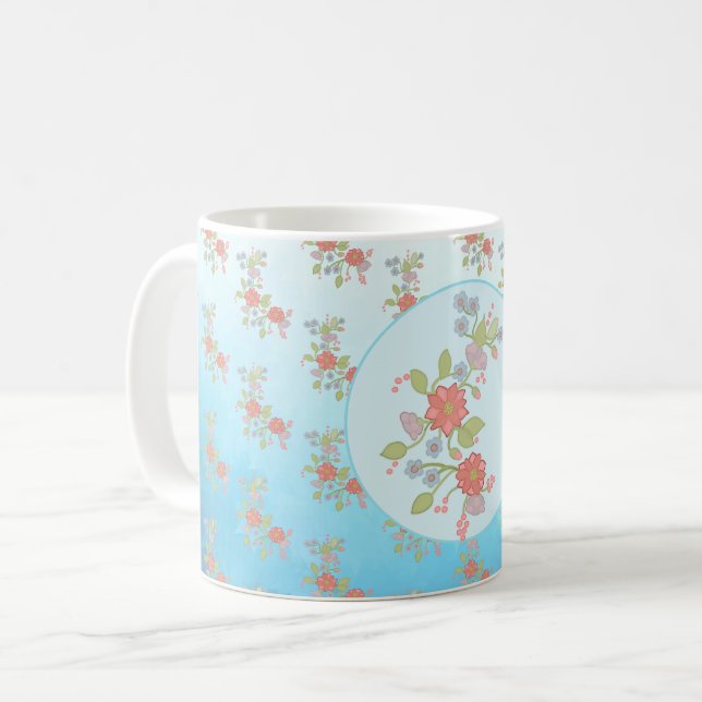 pastellblumen kaffeetasse (Vorderseite Links)