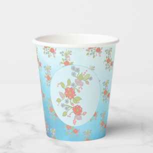 pastellblumen pappbecher