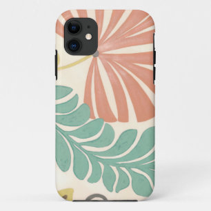 Pastellblumenreben und Blätter auf iPhone 11 Hülle