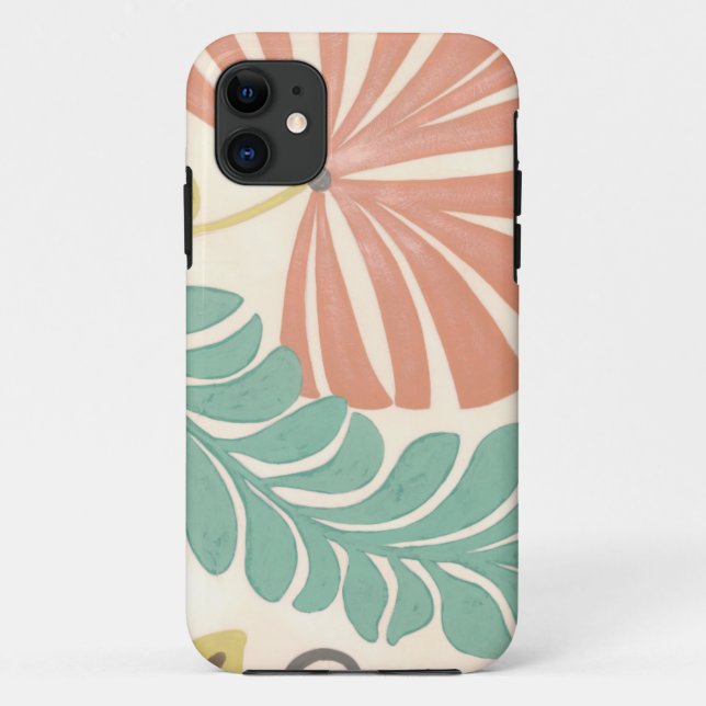 Pastellblumenreben und Blätter auf Case-Mate iPhone Hülle (Rückseite)