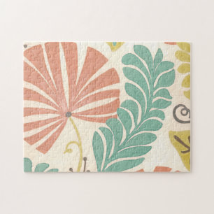 Pastellblumenreben und Blätter auf Puzzle