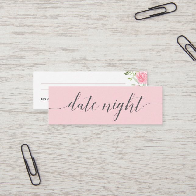 Pastellblush Brautparty Date Night Jar Cards Mini Visitenkarte (Vorderseite/Rückseite Beispiel)