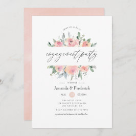 Pastellblush Pink Floral Engagement Party Einladung