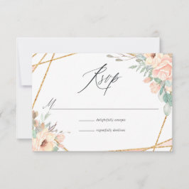 Pastellblüte geometrische Hochzeit RSVP Karte