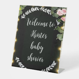 Pastellblütendusche Sockelschild