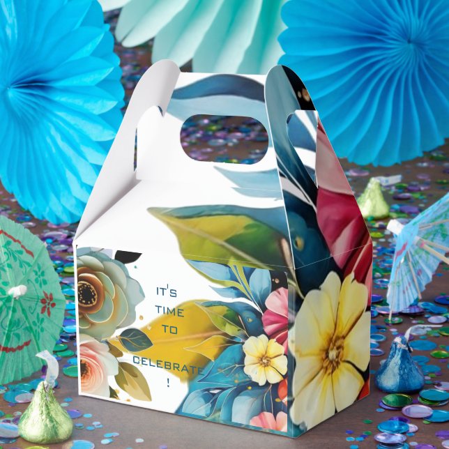 Pastellblütenmädchen Babydusche Geschenkschachtel (Party)