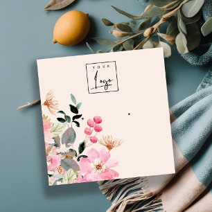 Pastellblütenrosa Blumenstrauß Quadratische Visitenkarte