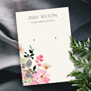 Pastellblütenrosa Blumenstrauß Visitenkarte