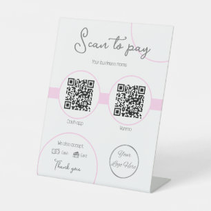 Pastellbraun 2 QR-Codes Weibliche Prüfung zu zahle Sockelschild
