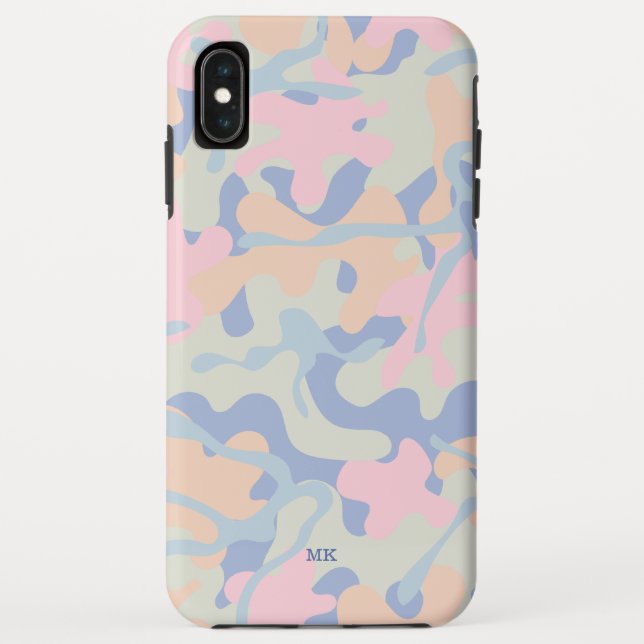 PastellCamouflage-Muster mit Monogramm Case-Mate iPhone Hülle (Rückseite)