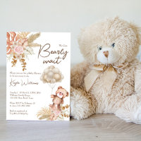 Pastellcreme, getrocknete Blume Boho Teddy Bär