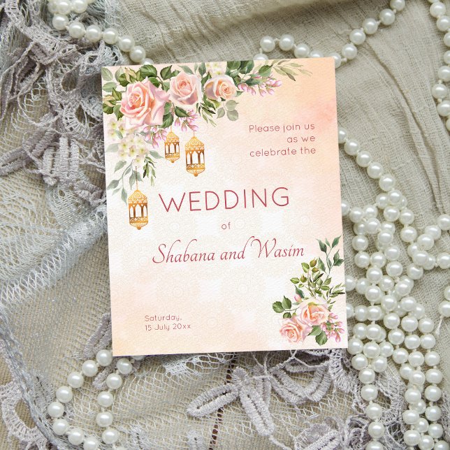 Pastellcreme Rose marokkanische Laternen Hochzeit (Von Creator hochgeladen)