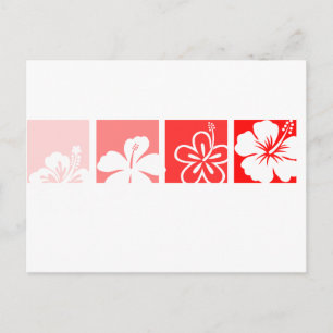 Pastelldesign aus rotem Hibiskus Postkarte