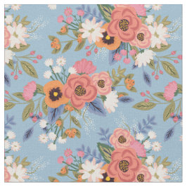 Pastelle Boho Floral Bouquets Muster Stoff