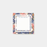 Pastelle Dark Blue Boho Blumenmuster Individuelle