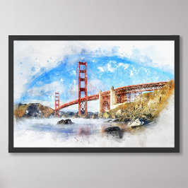 Pastelle der Golden Gate Bridge in San Francisco Fotodruck