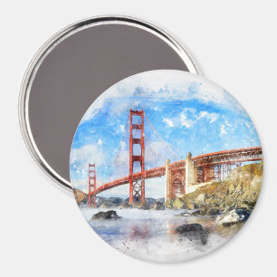 Pastelle der Golden Gate Bridge in San Francisco Magnet