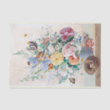 Pastelle, klassisches Floral Still Life Tissue Pap