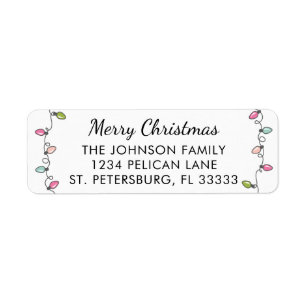 Pastelle Weihnachtsbeleuchtung Rücksendeadresse