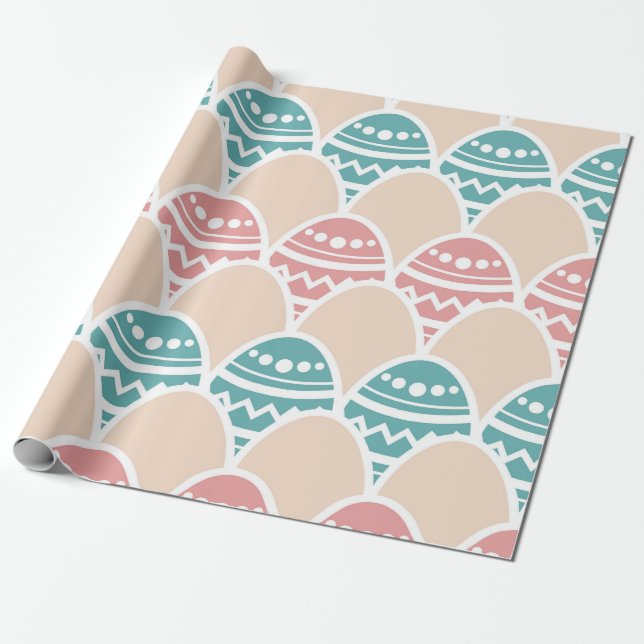 Pastelleier-Muster Geschenkpapier (Ungerollt)