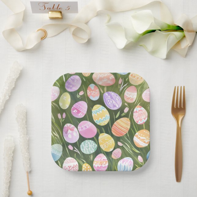 Pastelleier | Schöne Frühlingsfarbe Pappteller (Hochzeit)